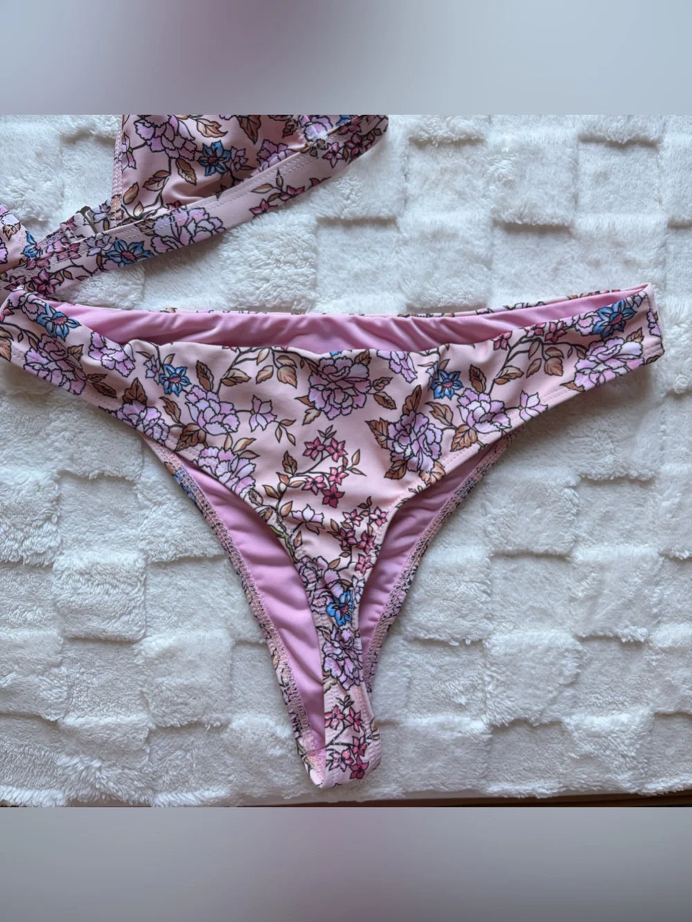 Floral Pink Triangle Bikini Set